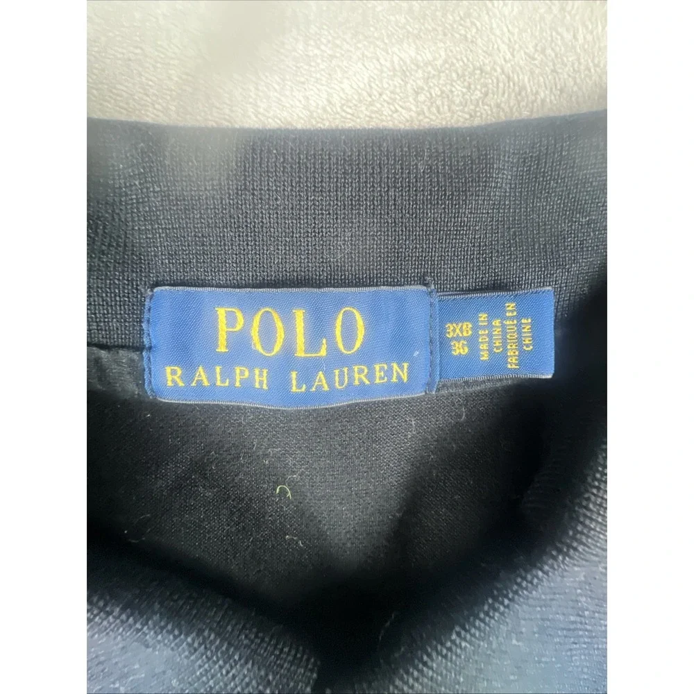 Polo Ralph Lauren Men's Polo Shirt Size 3XB BIG‎ Short Sleeve Black 100% Cotton